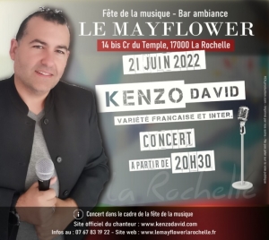 Kenzo David en concert - Bar ambiance Le MayFlower La Rochelle - Fête de la Musique 2022