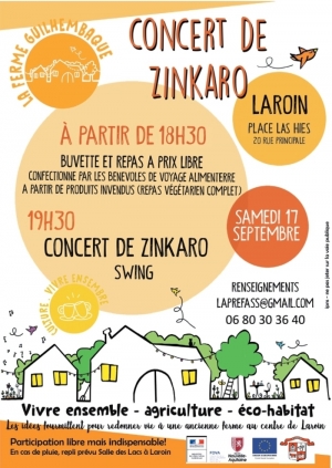 Concert de Zinkaro et repas par Voyage Alimenterre - Journées du Patrimoine 2022
