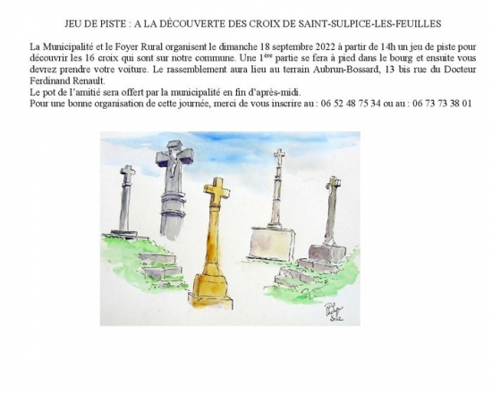 Jeu de piste : à la découverte des croix de Saint-Sulpice-Les-Feuilles - Journées du Patrimoine 2022
